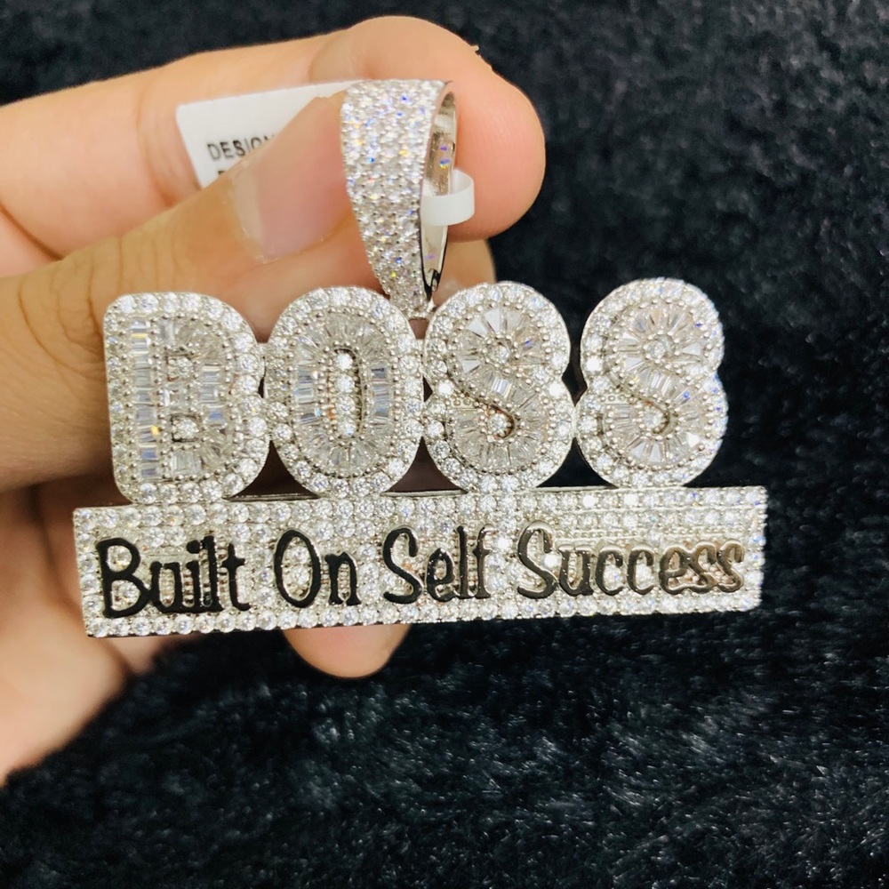 White Gold Finish Built On Self Success Pendant